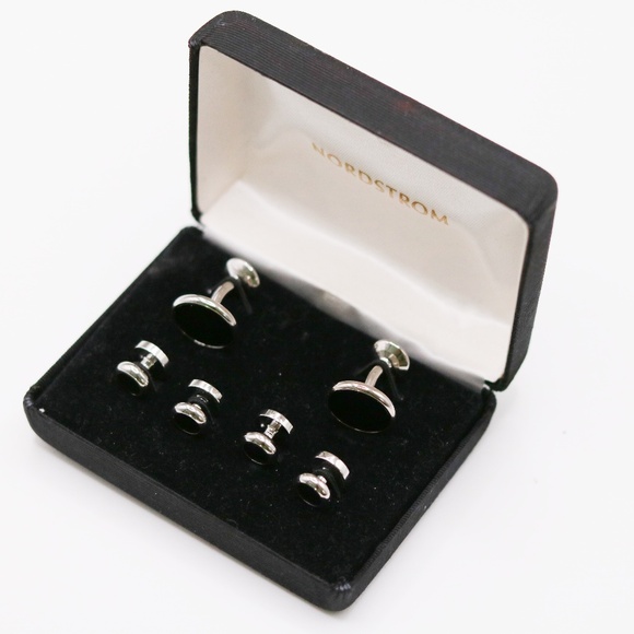 Black Cufflinks Studs - Picture 1 of 2